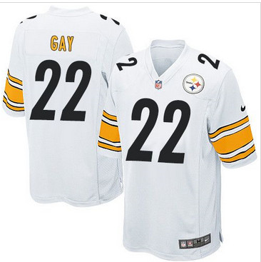 Youth Nike Steelers #22 William Gay White Stitched NFL Elite Jersey