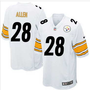 Youth Nike Steelers #28 Cortez Allen White Stitched NFL Elite Jersey