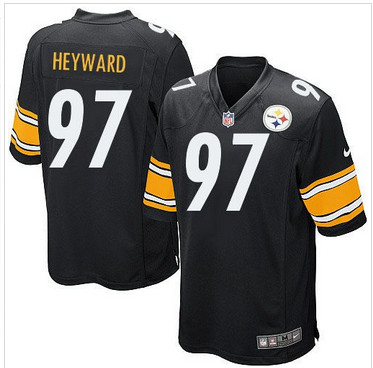 Youth Nike Steelers #97 Cameron Heyward Black Team Color Stitched NFL Elite Jersey