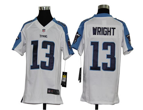Youth NEW Tennessee Titans 13 Kendall Wright White Jerseys