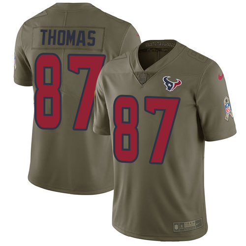 Youth Nike Texans #87 Demaryius Thomas Olive Youth Stitched NFL Limited 2017 Salute to Service Jersey Youth Nike Texans #87 Demaryius Thomas Olive Youth Stitched NFL Limited 2017 Salute to Service Jersey