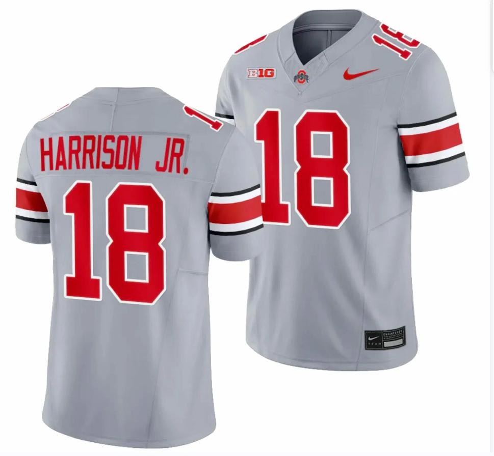 Youth Ohio State Buckeyes #18 Marvin Harrison JR. Gray 2023 F.U.S.E. Limited Stitched Jersey Youth Ohio State Buckeyes #18 Marvin Harrison JR. Gray 2023 F.U.S.E. Limited Stitched Jersey