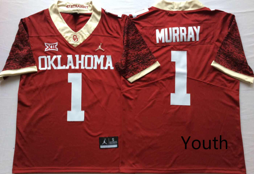 Youth Oklahoma Sooners 1 Kyler Murray Red Youth 47 Game Winning Streak College Football Jersey Youth Oklahoma Sooners 1 Kyler Murray Red Youth 47 Game Winning Streak College Football Jersey