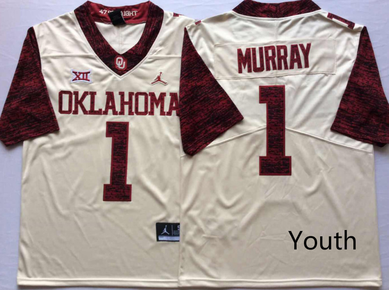 Youth Oklahoma Sooners 1 Kyler Murray White Youth 47 Game Winning Streak College Football Jersey Youth Oklahoma Sooners 1 Kyler Murray White Youth 47 Game Winning Streak College Football Jersey