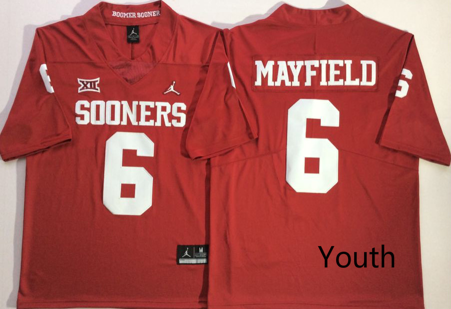 Youth Oklahoma Sooners 6 Baker Mayfield Red Youth College Football Jersey Youth Oklahoma Sooners 6 Baker Mayfield Red Youth College Football Jersey