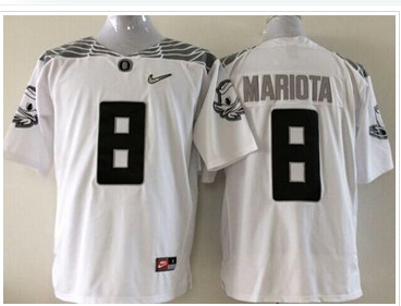 Youth Oregon Ducks #8 Marcus Mariota White Diamond Quest Stitched NCAA Jersey
