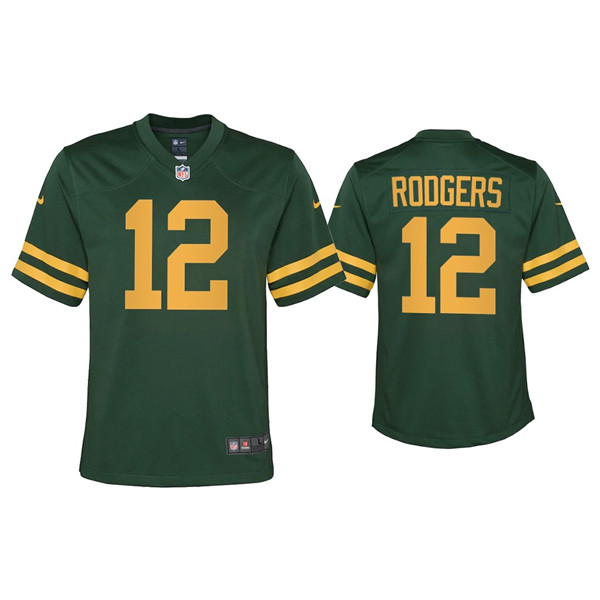 Youth Packers #12 Aaron Rodgers Alternate Game Green Jersey Youth Packers #12 Aaron Rodgers Alternate Game Green Jersey