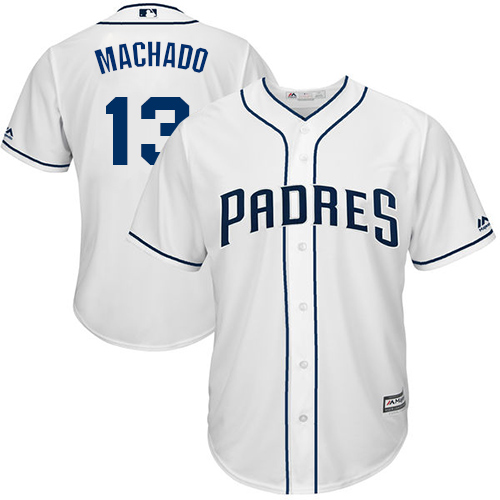 Youth Padres #13 Manny Machado White Cool Base Stitched Youth Baseball Jersey Youth Padres #13 Manny Machado White Cool Base Stitched Youth Baseball Jersey