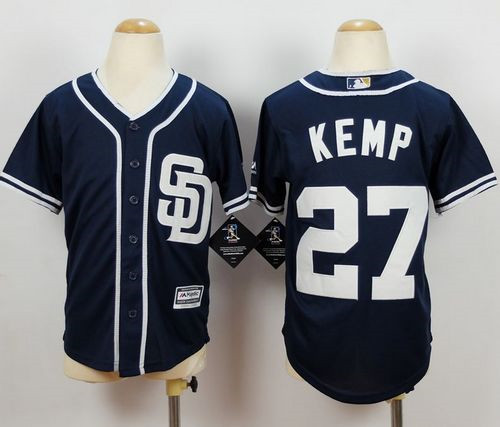 Youth Padres #27 Matt Kemp Navy Blue Alternate 1 Stitched MLB Jersey Youth Padres #27 Matt Kemp Navy Blue Alternate 1 Stitched MLB Jersey