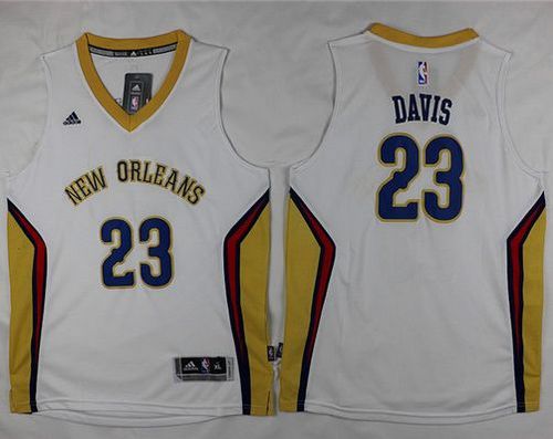 Youth Pelicans #23 Anthony Davis White Stitched  NBA Jersey