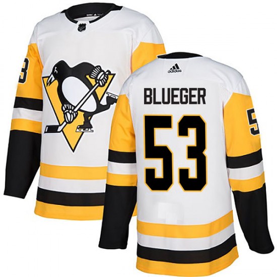 Youth Penguins #53 Teddy Blueger White  Hockey Jersey  