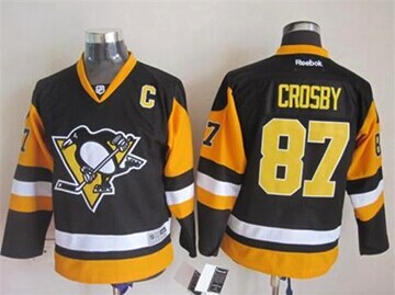 Youth Penguins #87 Sidney Crosby Black NHL Jersey