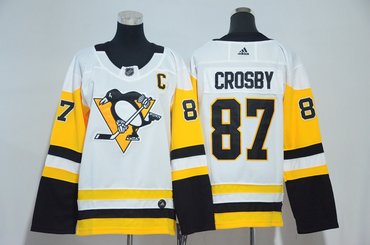 Youth Penguins 87 Sidney Crosby White Youth Adidas Jersey