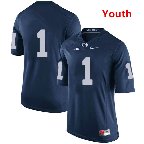 Youth Penn State Nittany Lions #1 KJ Hamler NCAA Navy Blue Stitched Jersey Without Name Youth Penn State Nittany Lions #1 KJ Hamler NCAA Navy Blue Stitched Jersey Without Name