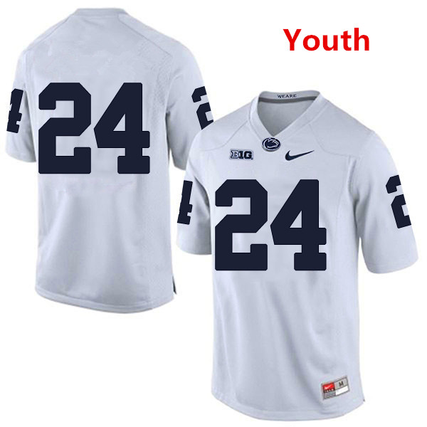Youth Penn State Nittany Lions #24 Miles Sanders NCAA White Stitched Jersey Without Name Youth Penn State Nittany Lions #24 Miles Sanders NCAA White Stitched Jersey Without Name