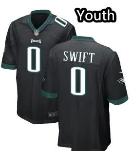 Youth Philadelphia Eagles #0 D'Andre Swift Black 2023 Draft Vapor Limited Stitched Jersey Youth Philadelphia Eagles #0 D'Andre Swift Black 2023 Draft Vapor Limited Stitched Jersey