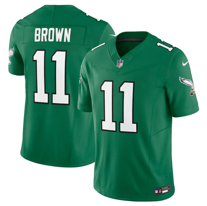 Youth Philadelphia Eagles #11 A. J. Brown Green 2023 F.U.S.E. Stitched Football Jersey Youth Philadelphia Eagles #11 A. J. Brown Green 2023 F.U.S.E. Stitched Football Jersey