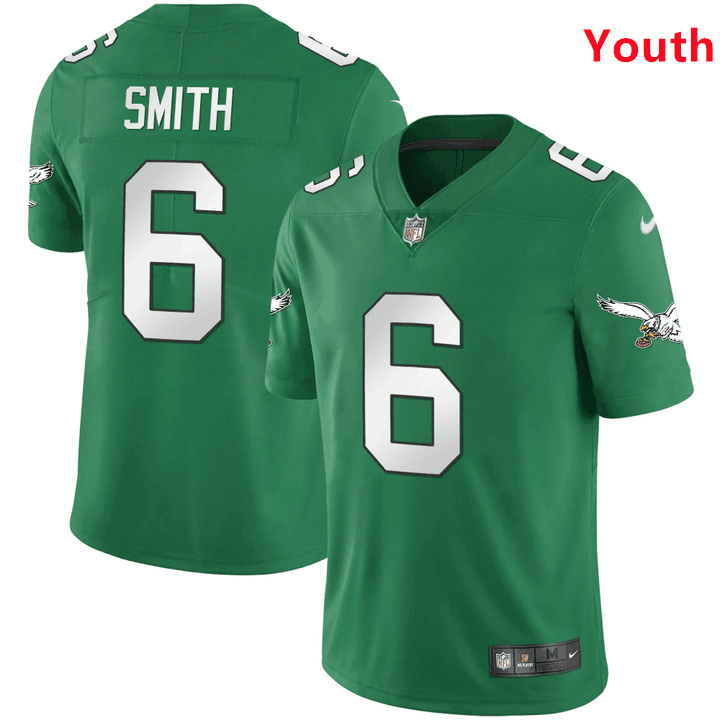 Youth Philadelphia Eagles #6 DeVonta Smith Green Vapor Untouchable Limited Stitched Jersey Youth Philadelphia Eagles #6 DeVonta Smith Green Vapor Untouchable Limited Stitched Jersey
