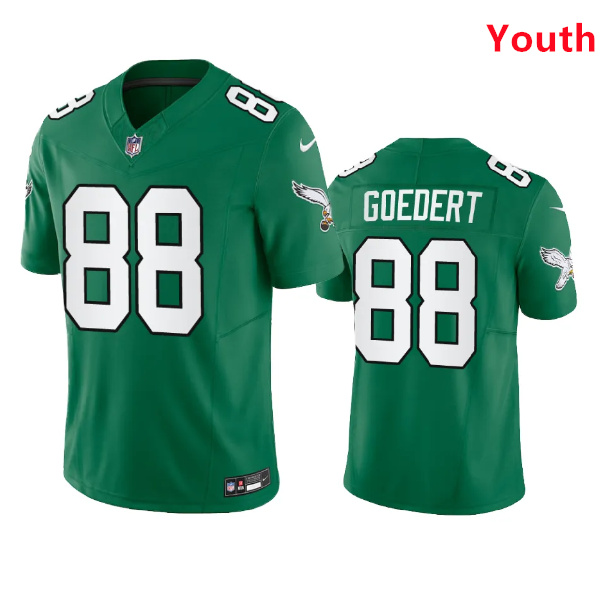 Youth Philadelphia Eagles #88 Dallas Goedert Green 2023 F.U.S.E. Vapor Untouchable Stitched Football Jersey Youth Philadelphia Eagles #88 Dallas Goedert Green 2023 F.U.S.E. Vapor Untouchable Stitched Football Jersey