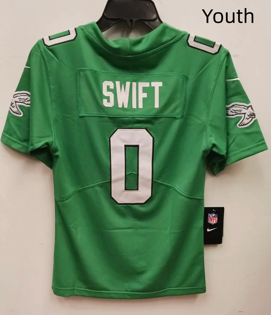 Youth Philadelphia Eagles D'Andre Swift Kelly Green Jersey Youth Philadelphia Eagles D'Andre Swift Kelly Green Jersey