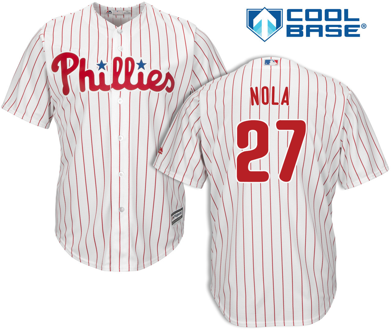Youth Philadelphia Phillies #27 Aaron Nola White Cool Base MLB Jersey