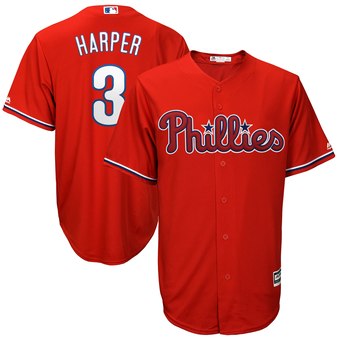 Youth Philadelphia Phillies #3 Bryce Harper Scarlet Jersey