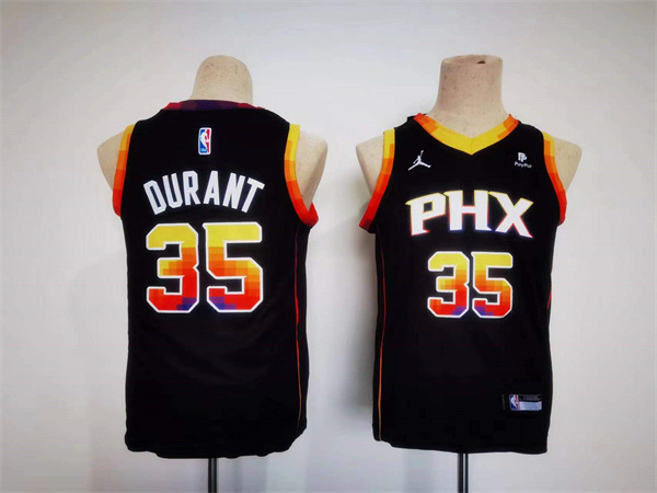 Youth Phoenix Suns #35 Kevin Durant Black 2022 23 Statement Edition Stitched Basketball Jersey Youth Phoenix Suns #35 Kevin Durant Black 2022 23 Statement Edition Stitched Basketball Jersey