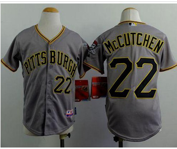 Youth Pirates #22 Andrew McCutchen Grey Cool Base Stitched Baseball Jersey Youth Pirates #22 Andrew McCutchen Grey Cool Base Stitched Baseball Jersey