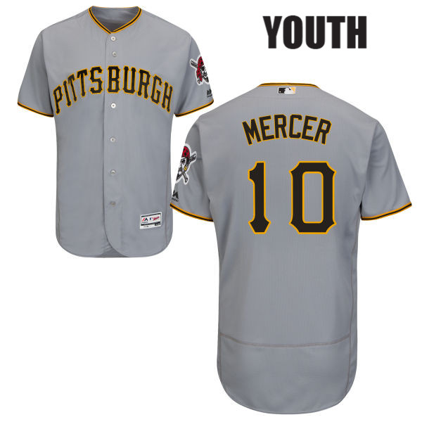 Youth Pittsburgh Pirates#10 Jordy Mercer Road Flexbase Gray Authentic Baseball Jersey Youth Pittsburgh Pirates#10 Jordy Mercer Road Flexbase Gray Authentic Baseball Jersey