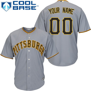 Youth Pittsburgh Pirates Gray Customized Authentic Stitched Jersey Youth Pittsburgh Pirates Gray Customized Authentic Stitched Jersey