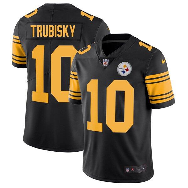 Youth Pittsburgh Steelers #10 Mitchell Trubisk Black Color Rush Limited Stitched Jersey Youth Pittsburgh Steelers #10 Mitchell Trubisk Black Color Rush Limited Stitched Jersey