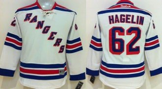 Youth Rangers #62 Carl Hagelin White Stitched NHL Jersey