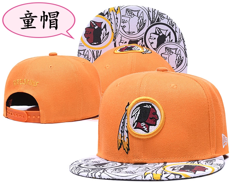 Youth Redskins Team Logo Orange Adjustable Hat GS