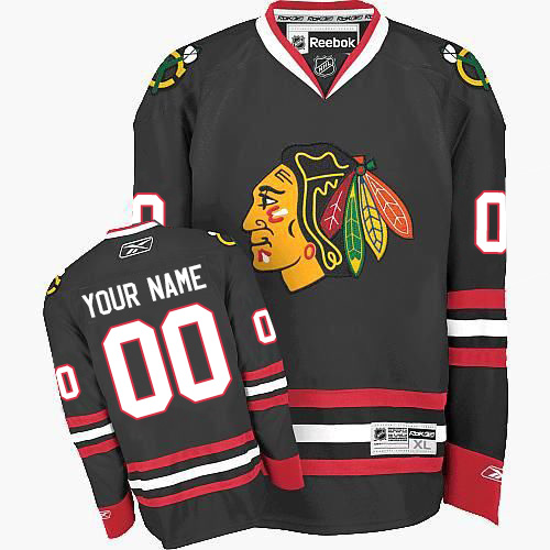 Youth Reebok Chicago Blackhawks Customized Authentic Black Third NHL Jersey Youth Reebok Chicago Blackhawks Customized Authentic Black Third NHL Jersey