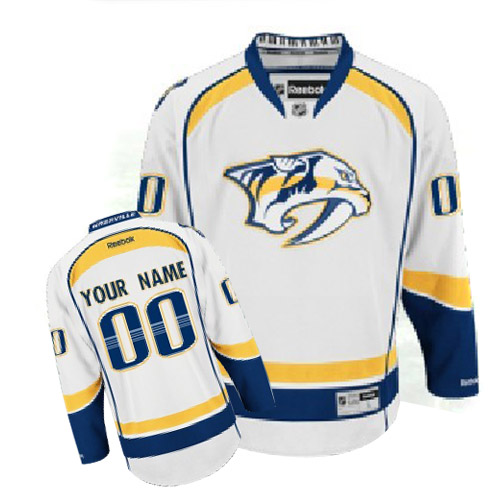 Youth Reebok Nashville Predators Customized Authentic White Away NHL Jersey Youth Reebok Nashville Predators Customized Authentic White Away NHL Jersey