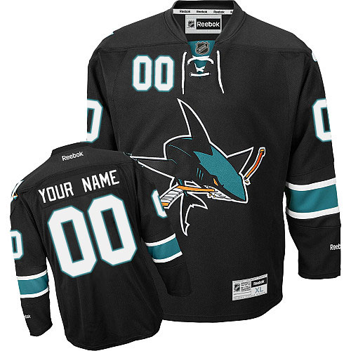 Youth Reebok San Jose Sharks Customized Authentic Black Third NHL Jersey Youth Reebok San Jose Sharks Customized Authentic Black Third NHL Jersey