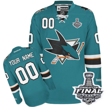 Youth Reebok San Jose Sharks Customized Authentic Teal Green Home 2016 Stanley Cup Final Bound NHL Jersey Youth Reebok San Jose Sharks Customized Authentic Teal Green Home 2016 Stanley Cup Final Bound NHL Jersey