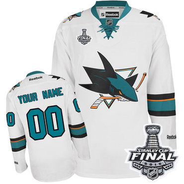 Youth Reebok San Jose Sharks Customized Authentic White Away 2016 Stanley Cup Final Bound NHL Jersey Youth Reebok San Jose Sharks Customized Authentic White Away 2016 Stanley Cup Final Bound NHL Jersey