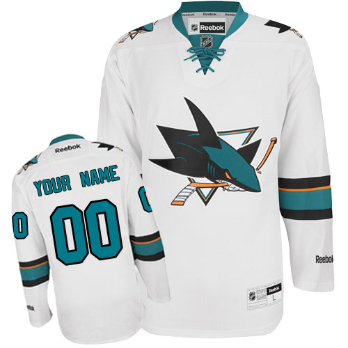 Youth Reebok San Jose Sharks Customized Authentic White Away NHL Jersey Youth Reebok San Jose Sharks Customized Authentic White Away NHL Jersey