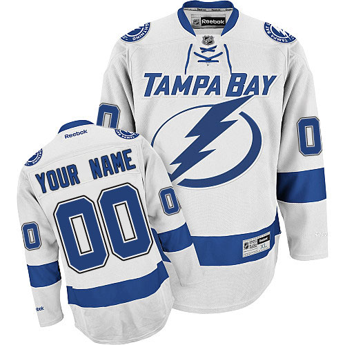 Youth Reebok Tampa Bay Lightning Customized Authentic White Away NHL Jersey Youth Reebok Tampa Bay Lightning Customized Authentic White Away NHL Jersey