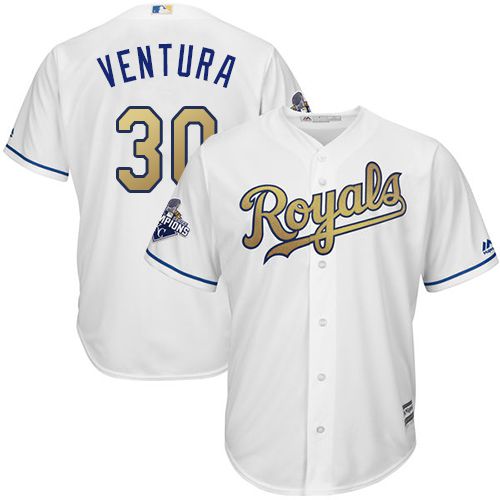 Youth Royals #30 Yordano Ventura White 2015 World Series Champions Gold Program Cool Base Stitched MLB Jersey Youth Royals #30 Yordano Ventura White 2015 World Series Champions Gold Program Cool Base Stitched MLB Jersey