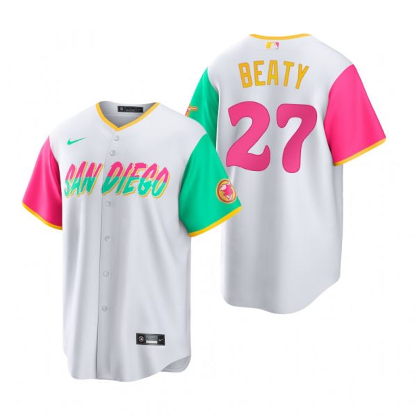 Youth San Diego Padres Matt Beaty White City Connect Stitched Jersey Youth San Diego Padres Matt Beaty White City Connect Stitched Jersey