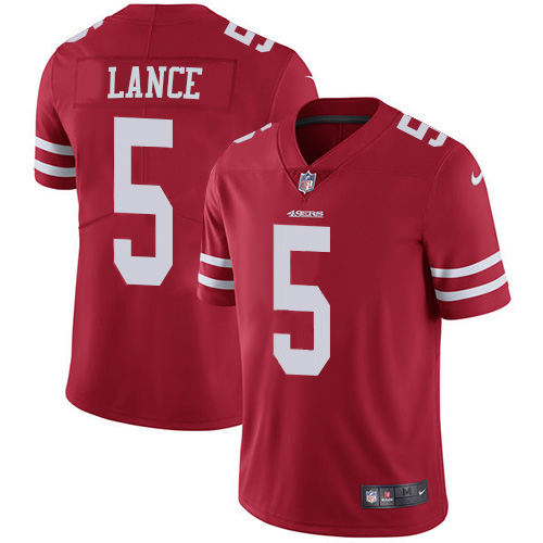 Youth San Francisco 49ers #5 Trey Lance Red Team Color Youth Stitched NFL Vapor Untouchable Limited Jersey Youth San Francisco 49ers #5 Trey Lance Red Team Color Youth Stitched NFL Vapor Untouchable Limited Jersey