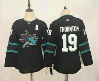 Youth San Jose Sharks #19 Joe Thornton NEW Black Adidas Stitched NHL Jersey Youth San Jose Sharks #19 Joe Thornton NEW Black Adidas Stitched NHL Jersey