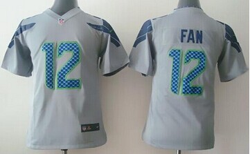 Youth Seattle Seahawks #12 Fan Grey Alternate NFL Elite Jersey