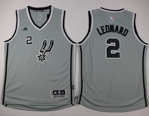 Youth Spurs #2 Kawhi Leonard Grey Stitched NBA Jersey Youth Spurs #2 Kawhi Leonard Grey Stitched NBA Jersey