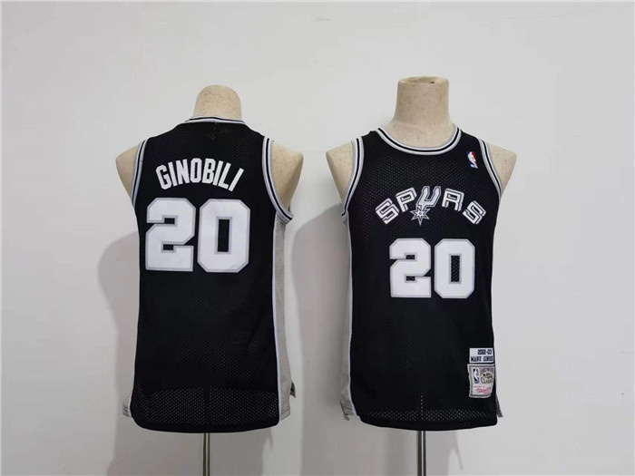 Youth Spurs #20 Manu Ginobili Black Stitched Jersey Youth Spurs #20 Manu Ginobili Black Stitched Jersey