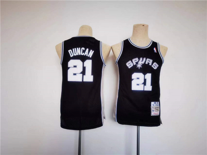 Youth Spurs #21 Tim Duncan Black Stitched Football Jersey Youth Spurs #21 Tim Duncan Black Stitched Football Jersey