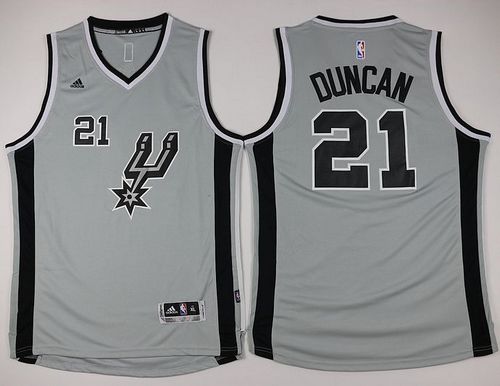 Youth Spurs #21 Tim Duncan Grey Stitched NBA Jersey Youth Spurs #21 Tim Duncan Grey Stitched NBA Jersey