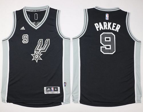 Youth Spurs #9 Tony Parker Black New Road Stitched NBA Jersey Youth Spurs #9 Tony Parker Black New Road Stitched NBA Jersey